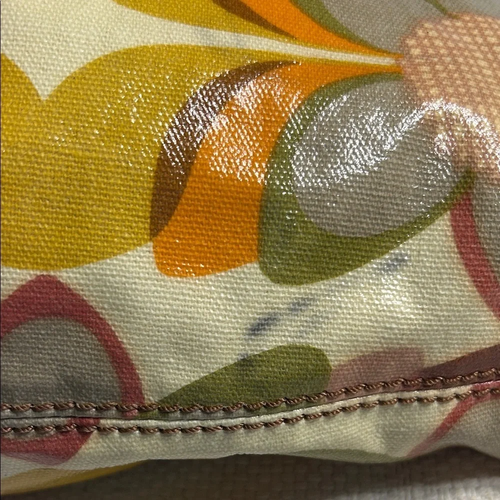Fossil Coated Canvas Shoulder Bag with Cowhide Leather Trim